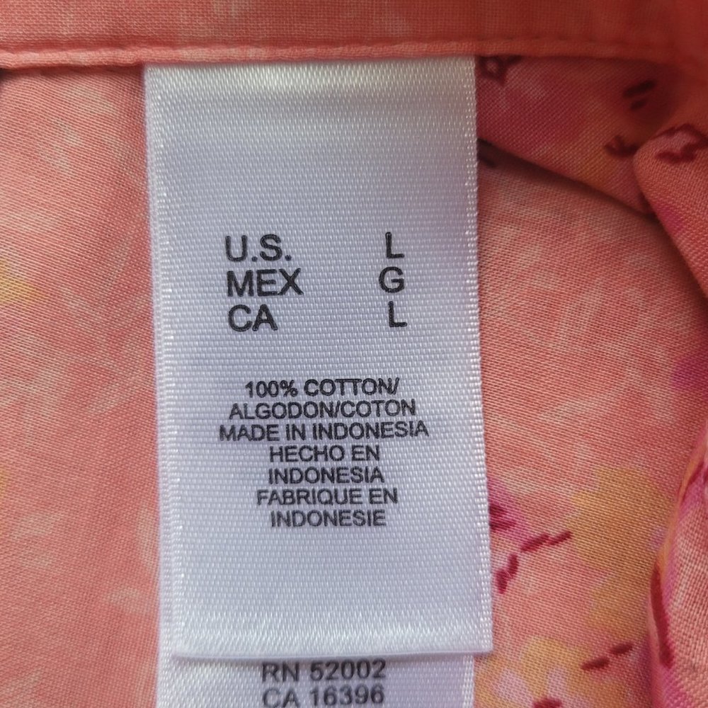 First Issue Women's Light Pink Coral Fitted Shirt, Luxurious 100% Cotton, Large, - Picture 11 of 13